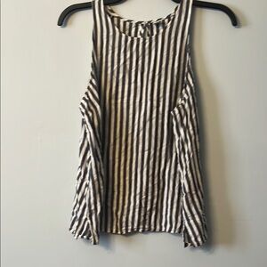 Striped Sleeveless Top - Blue and White